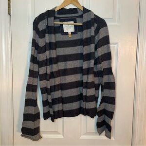 American Eagle Cardigan Gray Stripe   Angora Blend Large